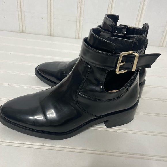 Zara Black Buckle Strap Ankle Boots 331 - Picture 5 of 8